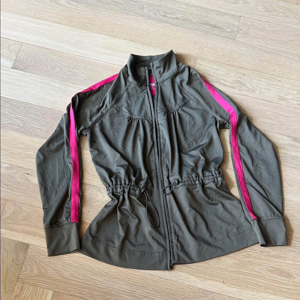 Old Navy Olive Utility Jacket with Pink Accents